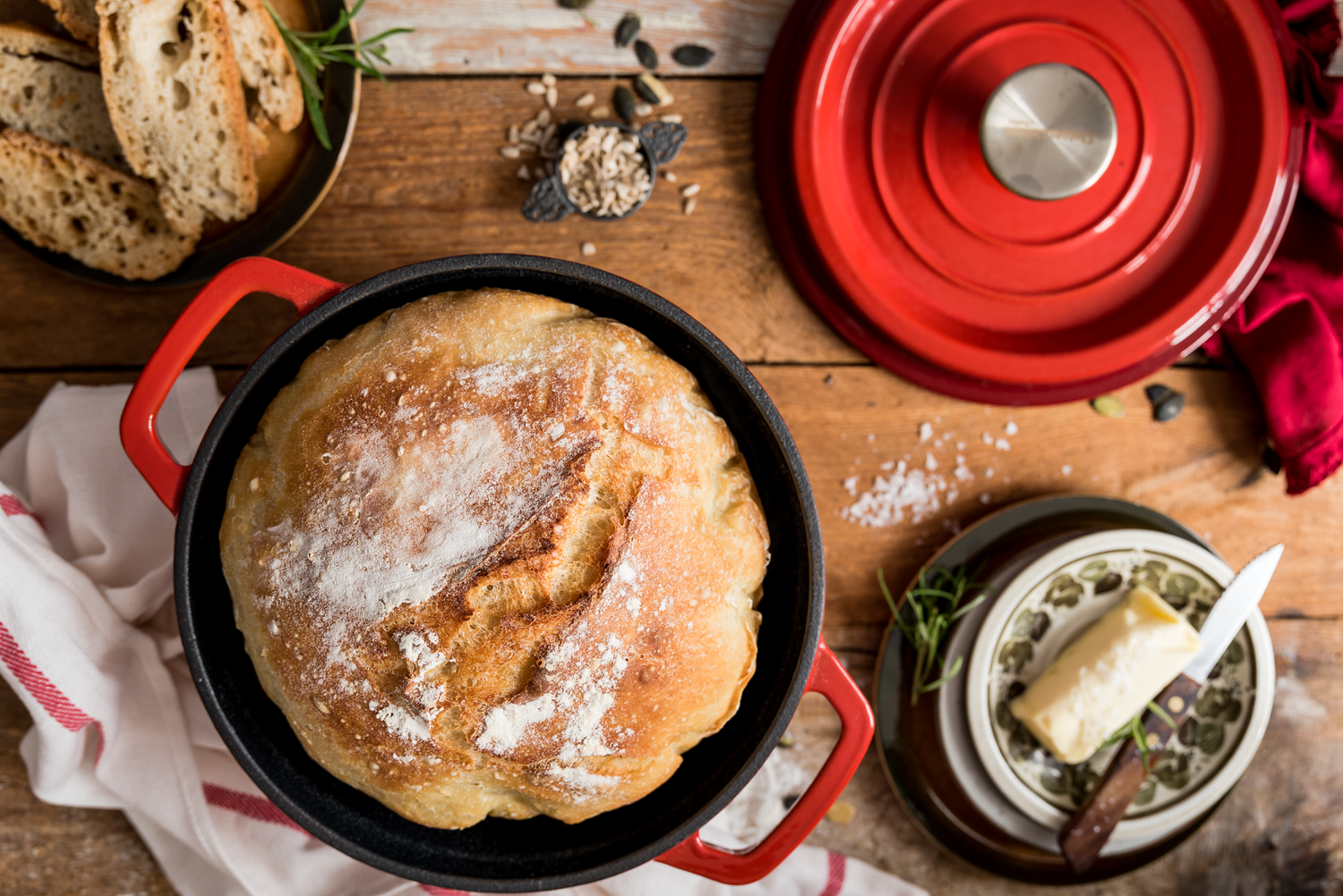 Dinkelbrot aus einem gusseisernen Topf - Rezept