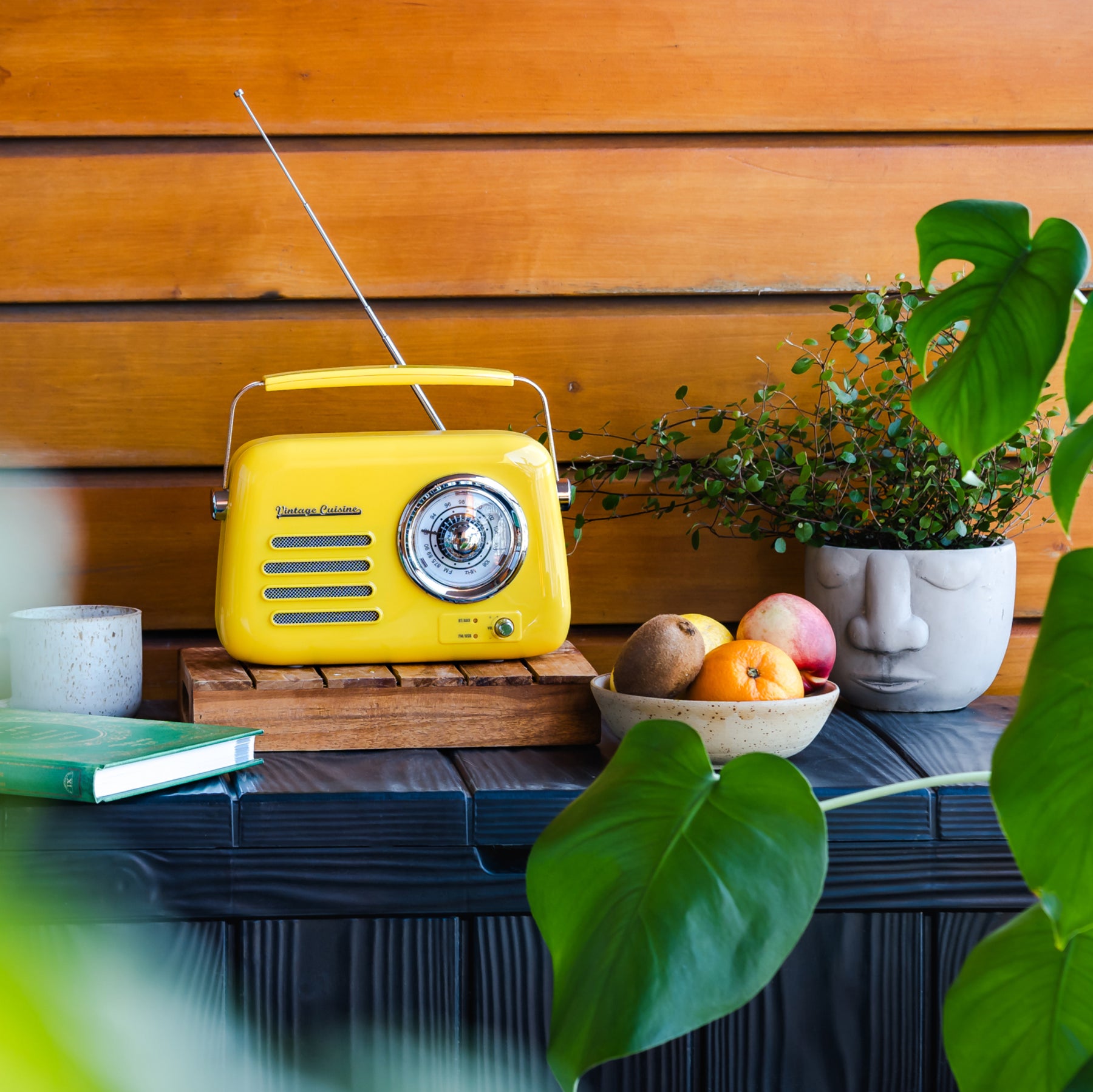 Retro-radio mit Bluetooth-Lautsprecher Vintage Cuisine - Sommerfarben - glänzend