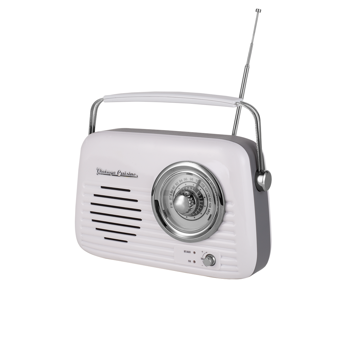 Verchromtes Retro-Radio mit Bluetooth-Lautsprecher von Vintage Cuisine