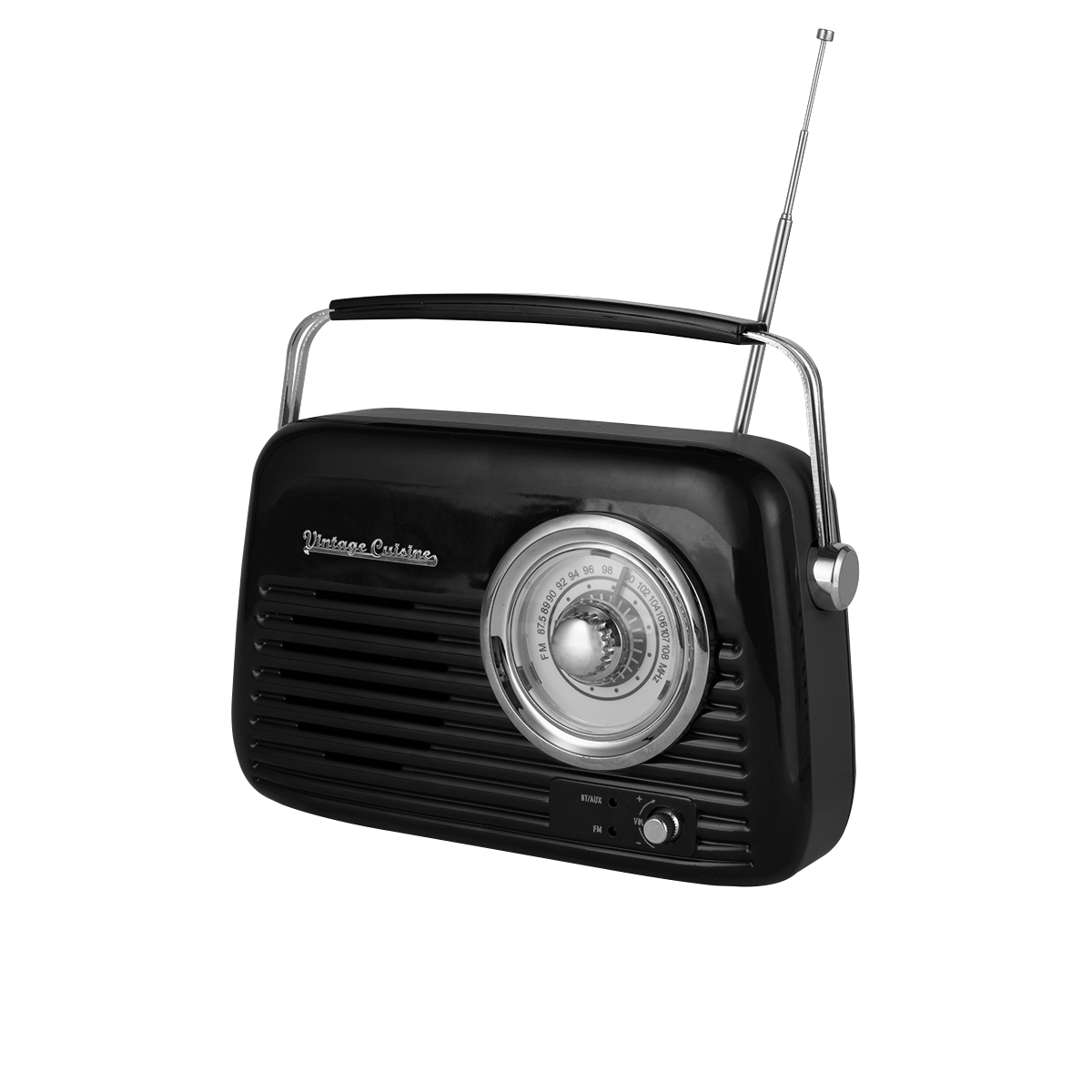 Verchromtes Retro-Radio mit Bluetooth-Lautsprecher von Vintage Cuisine