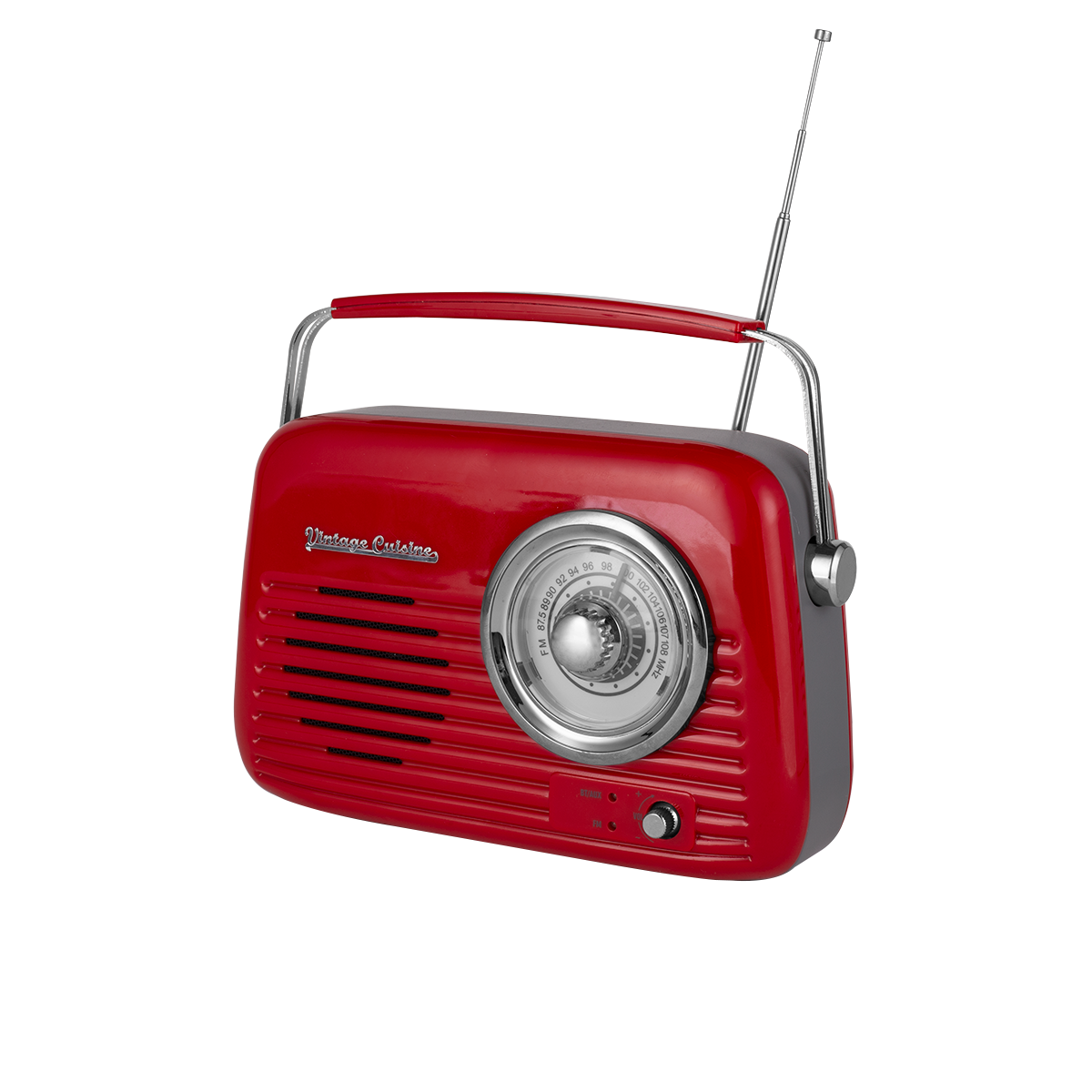 Verchromtes Retro-Radio mit Bluetooth-Lautsprecher von Vintage Cuisine