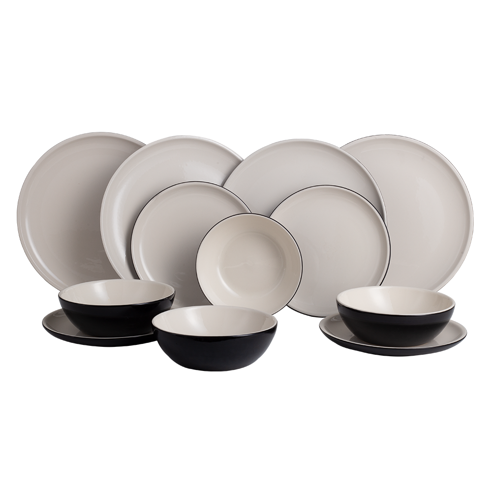 Vintage cuisine ceramic dishes set for 4