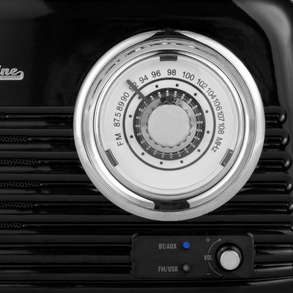 Verchromtes Retro-Radio mit Bluetooth-Lautsprecher von Vintage Cuisine