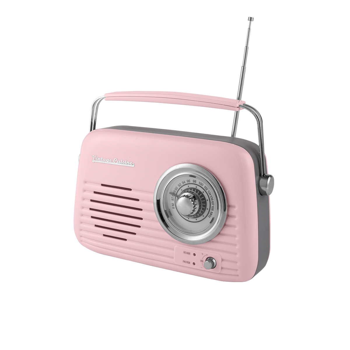 Verchromtes Retro-Radio mit Bluetooth-Lautsprecher von Vintage Cuisine