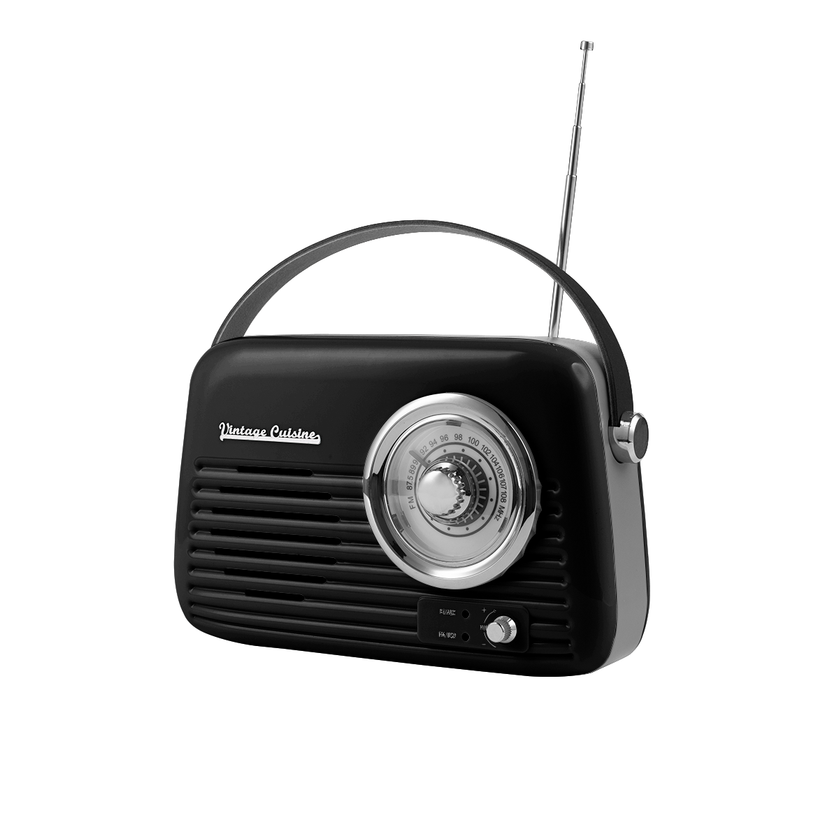 Verchromtes Retro-Radio mit Bluetooth-Lautsprecher von Vintage Cuisine